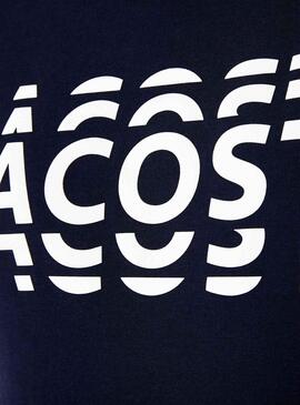 T-Shirt Lacoste Multiple Logo Bleu Marine Homme