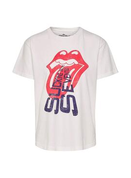 T-Shirt Only Rolling Stones Blanc Femme