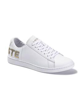 Baskets Lacoste Carnaby Blanc Or Femme