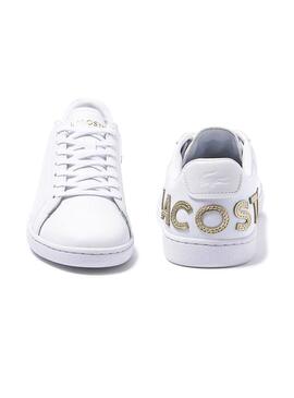 Baskets Lacoste Carnaby Blanc Or Femme