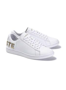 Baskets Lacoste Carnaby Blanc Or Femme