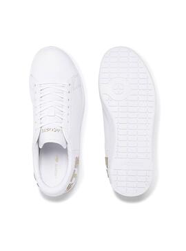 Baskets Lacoste Carnaby Blanc Or Femme