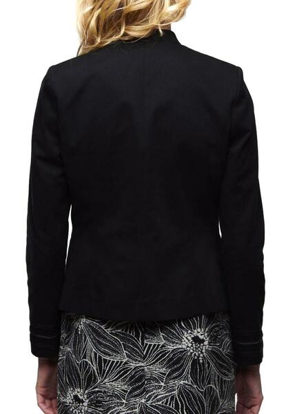 Naf Naf Veste Bouton Militaire Noire Noir - Vêtements Vestes / Blazers  Femme 10,00 €