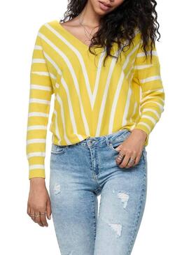 Pull Only Laya Jaune Pour Femme