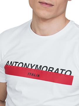 T-Shirt Antony Morato Logo Blanc Homme