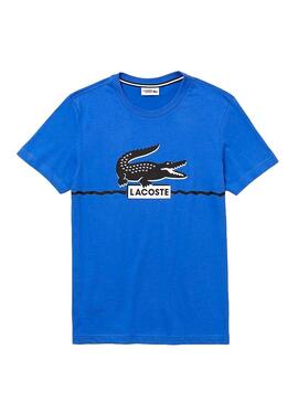 T-Shirt Lacoste TH8684 Bleu Pour Homme