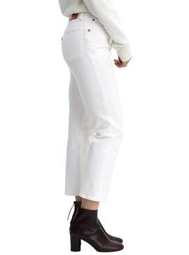 Jeans Levis 501 Crop Blanc Femme