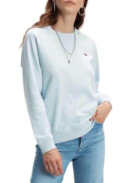 Sweat Levis Relaxed Crew Bleu Femme