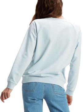 Sweat Levis Relaxed Crew Bleu Femme