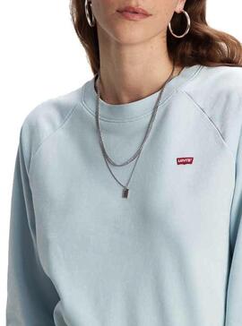 Sweat Levis Relaxed Crew Bleu Femme