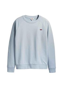 Sweat Levis Relaxed Crew Bleu Femme