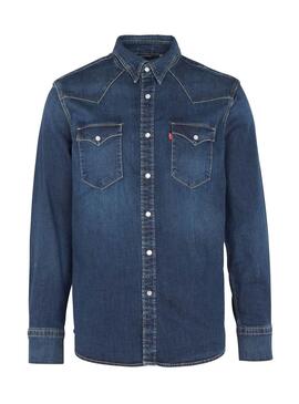 Chemise Levis Barstow Western Denim foncé Homme