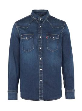Chemise Levis Barstow Western Denim foncé Homme