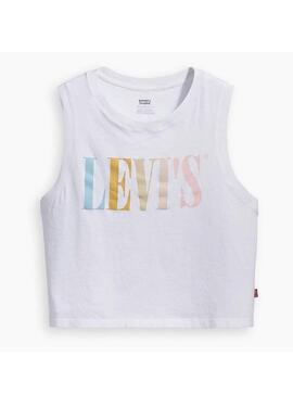 T-Shirt Levis Graphic Serif Crop Blanc Femme