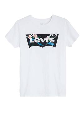 T-Shirt Levis Floral Blanc Femme