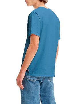 T-Shirt Levis Serif Relaxed Bleu Homme