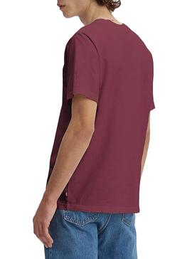 T-Shirt Levis Serif Relaxed Grenat Homme