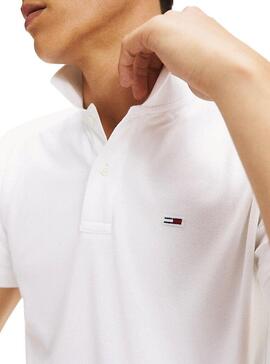 Polo Tommy Jeans Classic Solid Blanc Homme