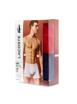 Pack 2 Boxers Lacoste L1212 Rouge Marine Homme