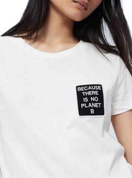 T-Shirt Ecoalf Belen Patch Blanc Pour Femme
