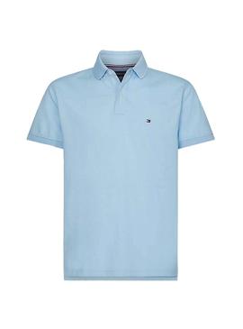 Polo Tommy Hilfiger Basico Celeste Para Hombre