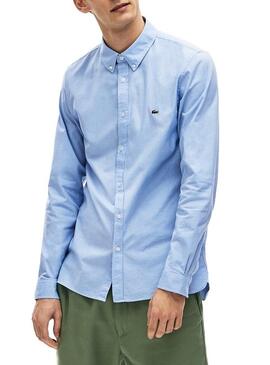 Chemise Lacoste Oxford Slim Bleu Pour Homme
