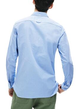 Chemise Lacoste Oxford Slim Bleu Pour Homme