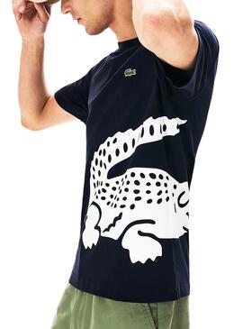 T-Shirt Lacoste Crocodile Oversized Marine Homme