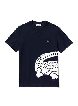 T-Shirt Lacoste Crocodile Oversized Marine Homme