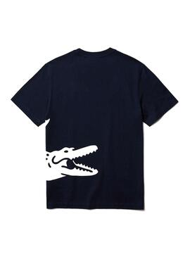 T-Shirt Lacoste Crocodile Oversized Marine Homme