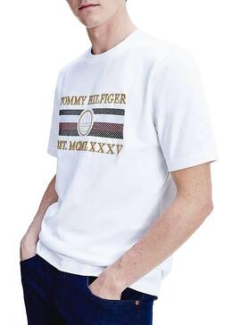 Camiseta Tommy Hilfiger Icon Stripe Blanco Hombre