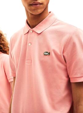 Polo Lacoste Live unisexe extensible rose