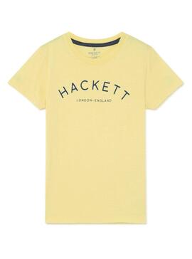 T-Shirt Hackett Logo Yellow Pour Garçon