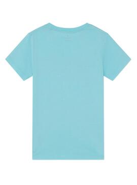 T-Shirt Hackett Logo Retro Blue Pour Garçons