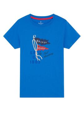 T-Shirt Hackett Sail Flag Bleu Pour Garçon