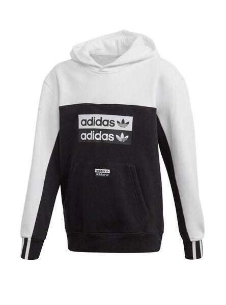 Sweat Adidas Hoodie Noir Blanc Garçon Fille