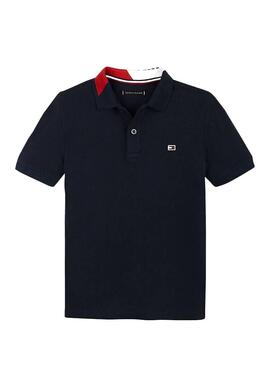 Polo Tommy Hilfiger Intarsia Blue Marin pour garçon