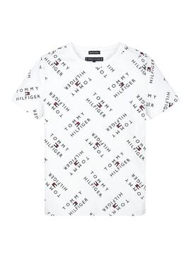 T-Shirt Tommy Hilfiger Multi Logo Blanc
