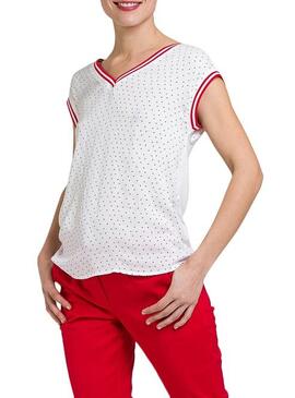 T-Shirt Naf Naf Heart Blanc pour femme