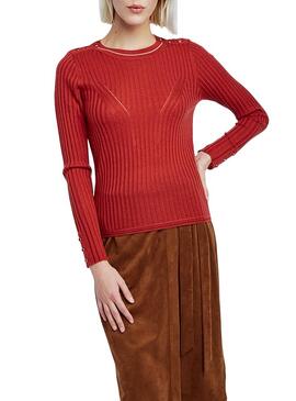 Pull Naf Naf Canale Rouge pour femme