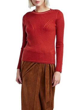 Pull Naf Naf Canale Rouge pour femme