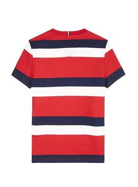 T-Shirt Tommy Hilfiger Stripes Rouge pour garçon