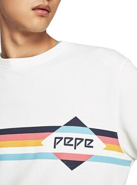 Sweat Pepe Jeans Gustaph Blanc Homme