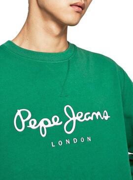 Sweat Pepe Jeans George Vert Homme