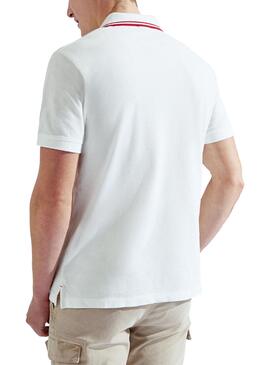 Polo Hackett Contrast blanc pour homme