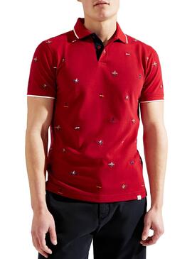 Polo Hackett Pattern Rouge pour homme