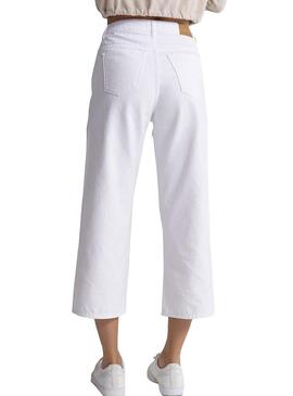 Jeans Superdry Wide Leg Blanc Femme