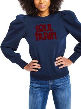 Sweat Naf Naf Soul Train Marin pour femme