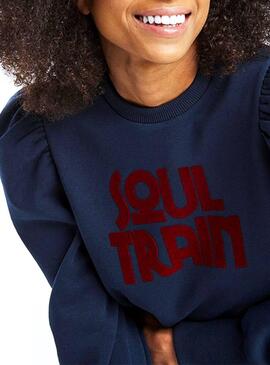 Sweat Naf Naf Soul Train Marin pour femme