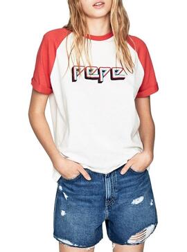 T-Shirt Pepe Jeans Paipa Blanc pour Femme